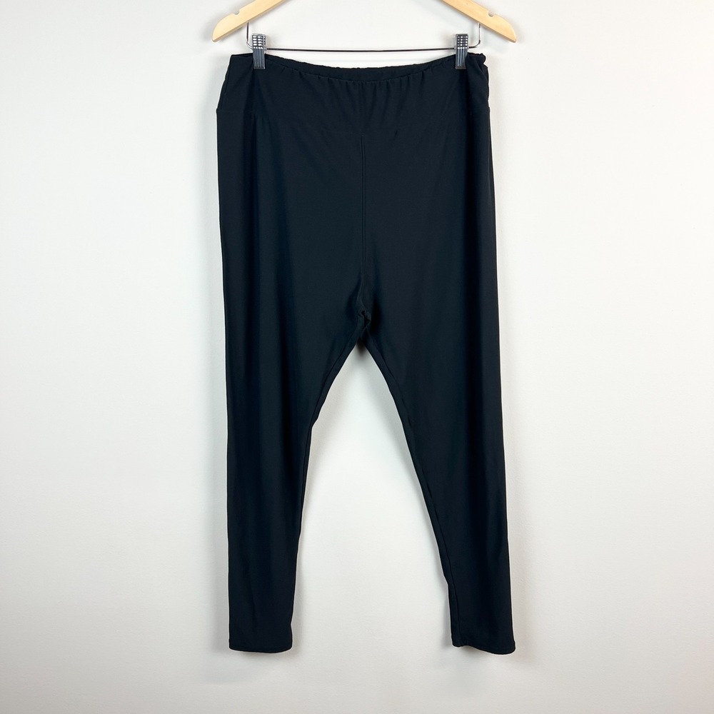 TC2 LuLaRoe Leggings Plus Size Tall & Curvy 2 Black Solid Stretch Knit 18-26